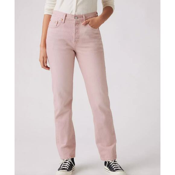 Levi's 501 Originals High Waist Straight Leg Denim Jeans (Dusty Chalk)-28x30 NEW - Picture 1 of 13